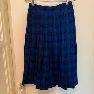 1960s Vintage Wool Plaid Pleated Skirt